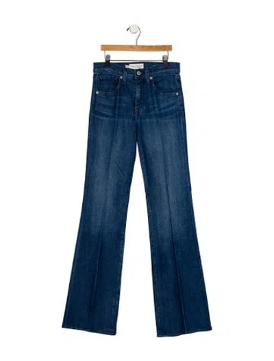 Pre-owned Nili Lotan Mid-rise Flared Jeans In Blue