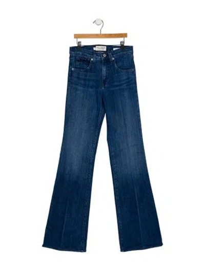 Pre-owned Nili Lotan Mid-rise Flared Jeans In Blue