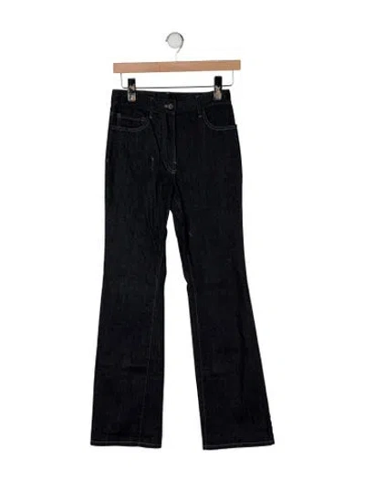 Pre-owned Nili Lotan Mid-rise Flared Jeans In Blue