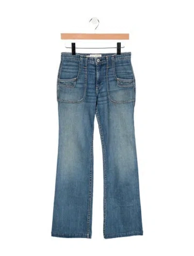 Pre-owned Nili Lotan Mid-rise Flared Jeans In Blue