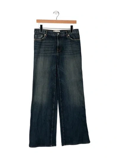 Pre-owned Nili Lotan Mid-rise Flared Jeans In Blue