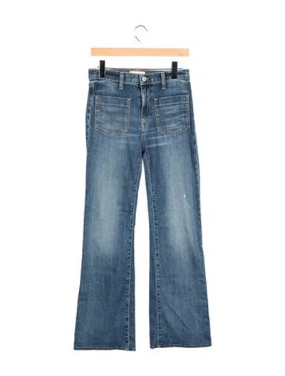Pre-owned Nili Lotan Mid-rise Flared Jeans In Blue