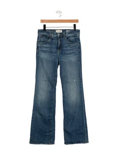 Pre-owned Nili Lotan Mid-rise Flared Jeans In Blue