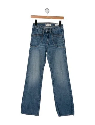 Pre-owned Nili Lotan Mid-rise Flared Jeans In Blue