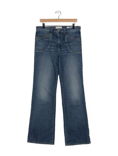 Pre-owned Nili Lotan Mid-rise Flared Jeans In Blue