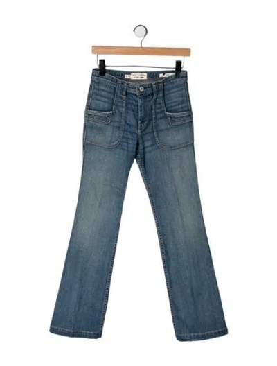Pre-owned Nili Lotan Mid-rise Flared Jeans In Blue