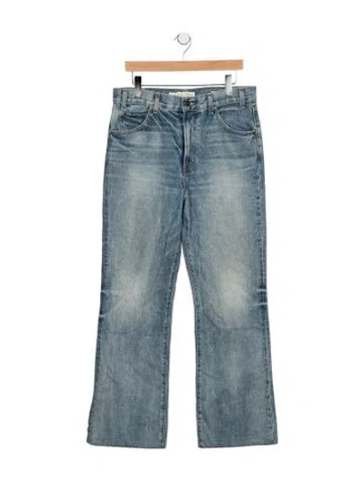 Pre-owned Nili Lotan Mid-rise Flared Jeans In Blue