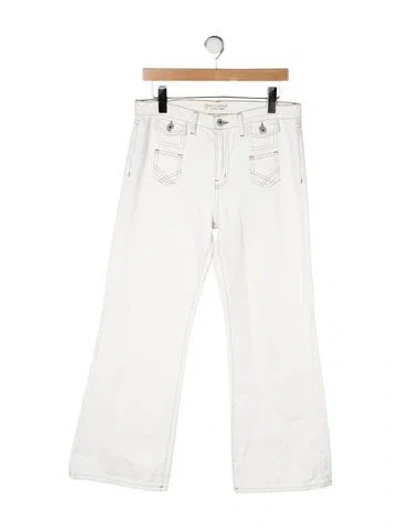 Pre-owned Nili Lotan Mid-rise Flared Jeans In Neutrals