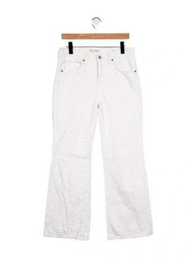 Pre-owned Nili Lotan Mid-rise Flared Jeans In White