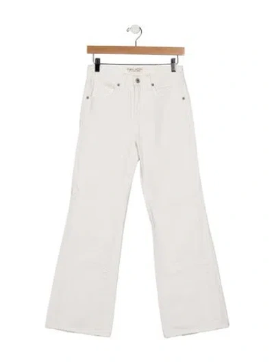 Pre-owned Nili Lotan Mid-rise Flared Jeans In White