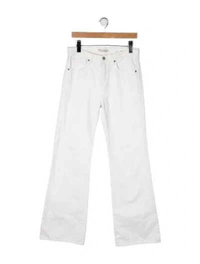 Pre-owned Nili Lotan Mid-rise Flared Jeans In White