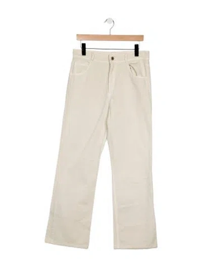 Pre-owned Nili Lotan Mid-rise Flared Jeans In White