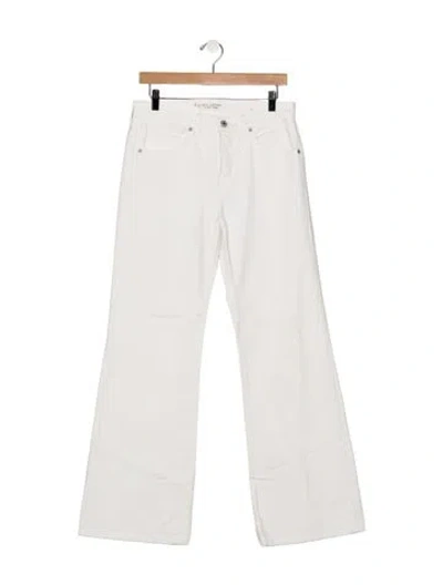 Pre-owned Nili Lotan Mid-rise Flared Jeans In White