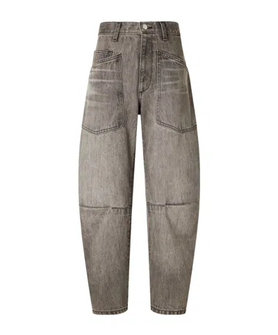 Nili Lotan Shon Mid-rise Barrel-leg Jeans In Gray