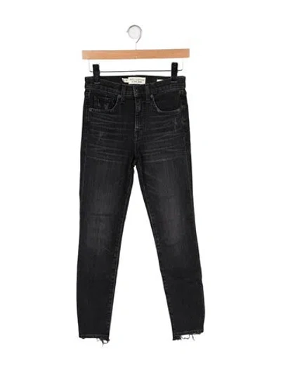 Pre-owned Nili Lotan Mid-rise Skinny Leg Jeans In Black