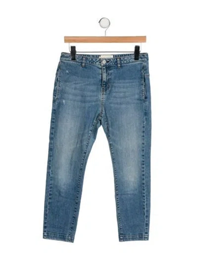 Pre-owned Nili Lotan Mid-rise Straight Leg Jeans In Blue