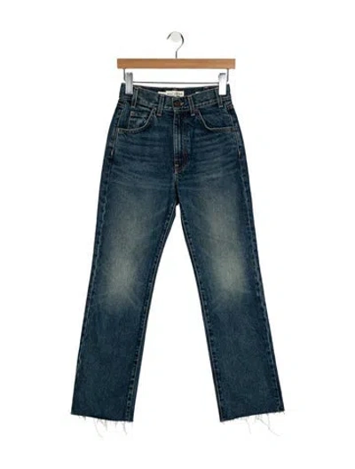 Pre-owned Nili Lotan Mid-rise Straight Leg Jeans In Blue