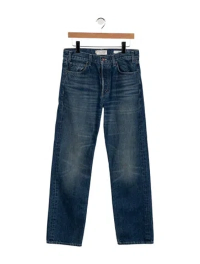 Pre-owned Nili Lotan Mid-rise Straight Leg Jeans In Blue