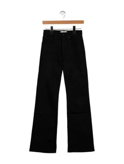 Pre-owned Nili Lotan Mid-rise Wide Leg Jeans In Black