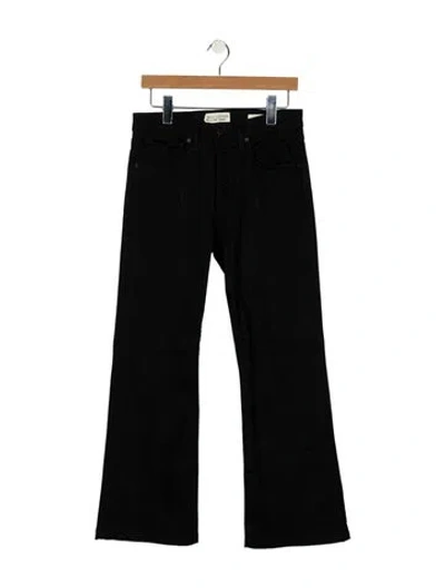 Pre-owned Nili Lotan Mid-rise Wide Leg Jeans In Black
