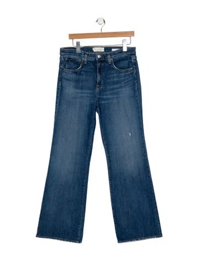Pre-owned Nili Lotan Mid-rise Wide Leg Jeans In Blue