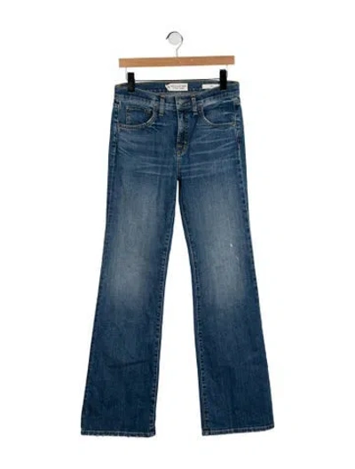 Pre-owned Nili Lotan Mid-rise Wide Leg Jeans In Blue