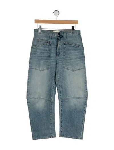 Pre-owned Nili Lotan Mid-rise Wide Leg Jeans In Blue