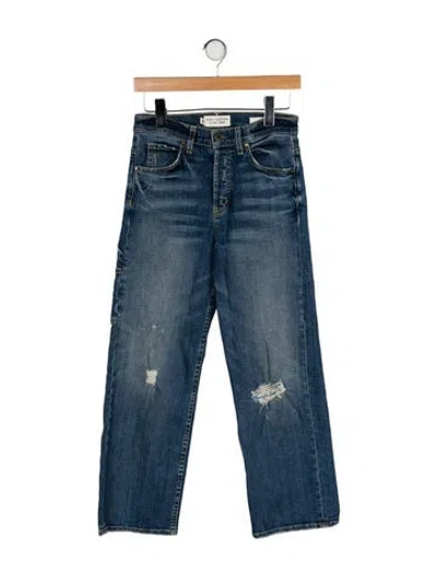 Pre-owned Nili Lotan Mid-rise Wide Leg Jeans In Blue