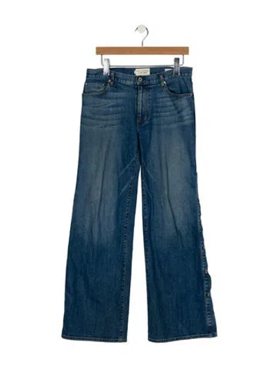 Pre-owned Nili Lotan Mid-rise Wide Leg Jeans In Blue