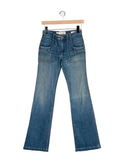 Pre-owned Nili Lotan Mid-rise Wide Leg Jeans In Blue