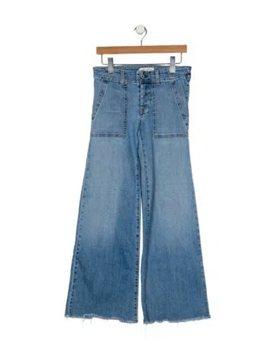 Pre-owned Nili Lotan Mid-rise Wide Leg Jeans In Blue