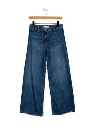 Pre-owned Nili Lotan Mid-rise Wide Leg Jeans In Blue