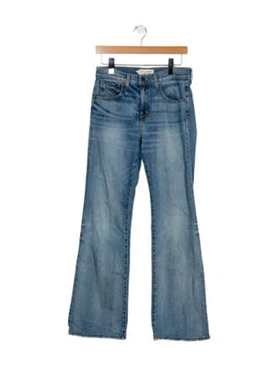 Pre-owned Nili Lotan Mid-rise Wide Leg Jeans In Blue