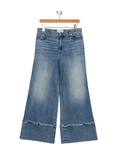 Pre-owned Nili Lotan Mid-rise Wide Leg Jeans In Blue