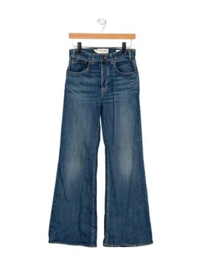 Pre-owned Nili Lotan Mid-rise Wide Leg Jeans In Blue
