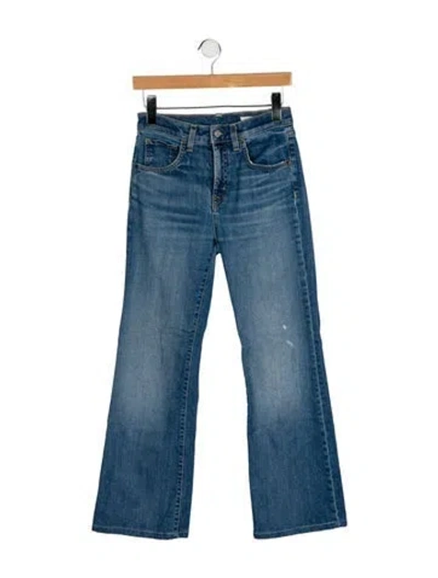 Pre-owned Nili Lotan Mid-rise Wide Leg Jeans In Blue