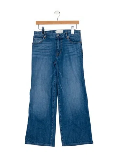 Pre-owned Nili Lotan Mid-rise Wide Leg Jeans In Blue