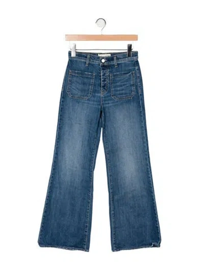 Pre-owned Nili Lotan Mid-rise Wide Leg Jeans In Blue