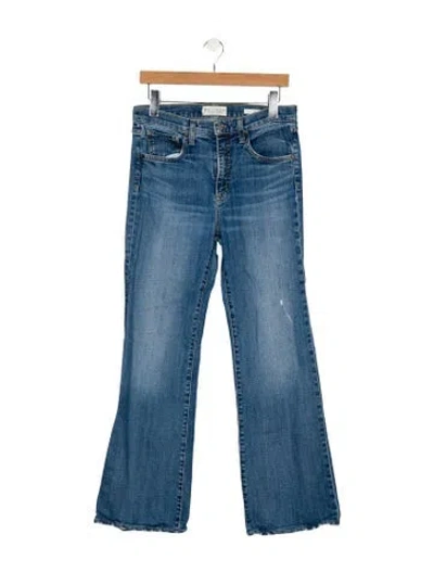 Pre-owned Nili Lotan Mid-rise Wide Leg Jeans In Blue