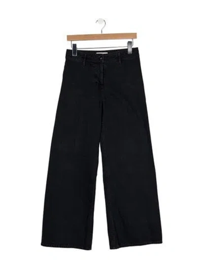 Pre-owned Nili Lotan Mid-rise Wide Leg Jeans In Blue
