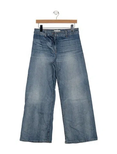 Pre-owned Nili Lotan Mid-rise Wide Leg Jeans In Blue