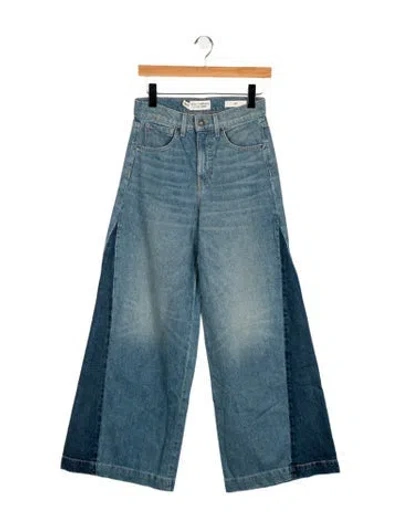 Pre-owned Nili Lotan Mid-rise Wide Leg Jeans W/ Tags W/tags In Blue