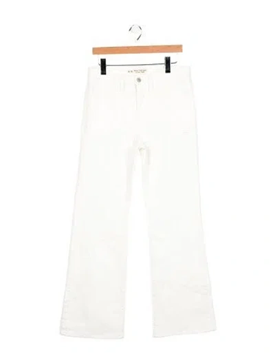 Pre-owned Nili Lotan Mid-rise Wide Leg Jeans In White
