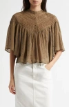 Nili Lotan Mikki Embroidered Broderie Anglaise Cotton-voile Blouse In Green