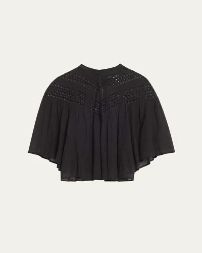 Nili Lotan Mikki Embroidered Broderie Anglaise Cotton-voile Blouse
