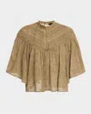 Nili Lotan Mikki Embroidered Broderie Anglaise Cotton-voile Blouse In Military Green