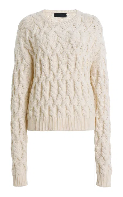 Nili Lotan Miklos Cotton-cashmere Sweater In Neutral