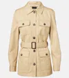 Nili Lotan Mila Compact Cotton Belted Safari Jacket In Green