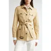 Nili Lotan Mila Compact Cotton Belted Safari Jacket In Desert Khaki