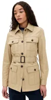 Nili Lotan Mila Compact Cotton Belted Safari Jacket In Desert Khaki